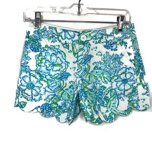 Lilly Pulitzer Floral Blue and Green Women's Shorts size Zero